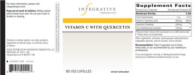 Photo of the Integrative Therapeutics Vitamin C with Quercetin label