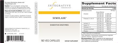 Photo of the Integrative Therapeutics Similase label