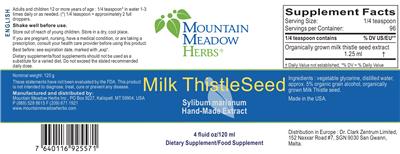 Photo of the Mountain Meadow Herbs Milk Thistle Seed label