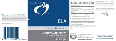 Photo of the Designs for Health CLA label