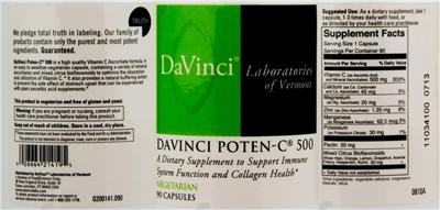 Photo of the DaVinci Laboratories Of Vermont DaVinci Poten-C 500 label