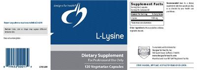 Photo of the Designs for Health L-Lysine label