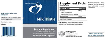 Product label for Milk Thistle