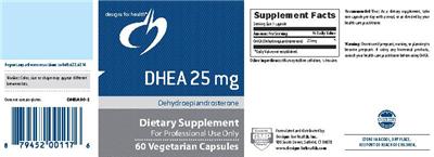 Photo of the Designs for Health DHEA 25 mg label