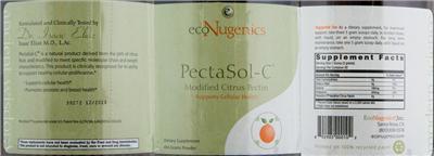 Photo of the ecoNugenics PectaSol-C label