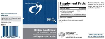 Photo of the Designs for Health EGCg label
