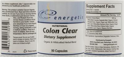 Photo of the Energetix Colon Clear label