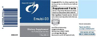 Photo of the Designs for Health Emulsi-D3 label