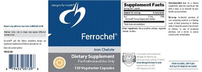 Photo of the Designs for Health Ferrochel Iron Chelate label