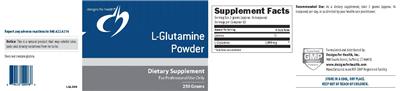 Photo of the Designs for Health L-Glutamine Powder label