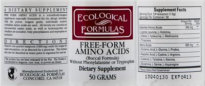 Photo of the Ecological Formulas Free-Form Amino Acids (Buccal Formula) label
