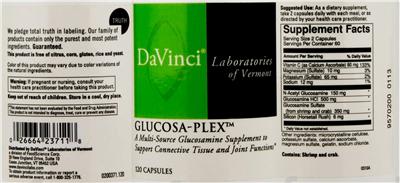 Photo of the DaVinci Laboratories Of Vermont Glucosa-Plex label