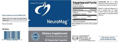 Photo of the Designs for Health NeuroMag label