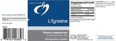Photo of the Designs for Health L-Tyrosine label