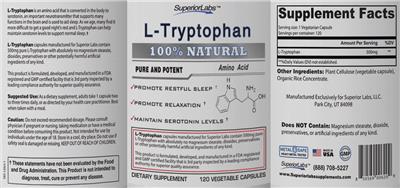 Photo of the SuperiorLabs L-Tryptophan label
