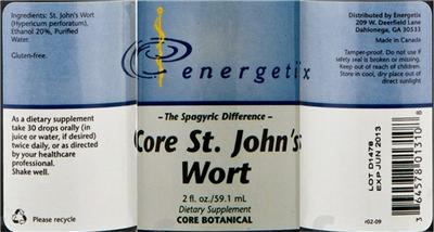 Photo of the Energetix Core St. John's Wort label
