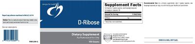Photo of the Designs for Health D-Ribose label