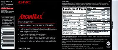 Photo of the GNC ArginMax label