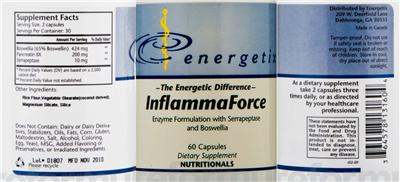 Photo of the Energetix InflammaForce label