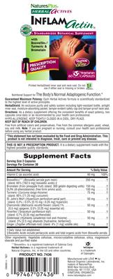 Photo of the Natures Plus Herbal Actives InflamActin label