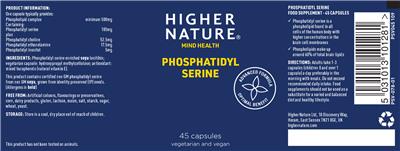 Photo of the Higher Nature Phosphatidyl Serine label