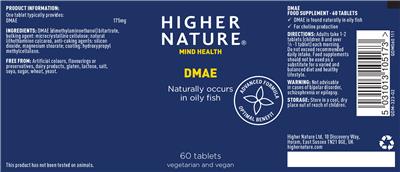Photo of the Higher Nature DMAE label