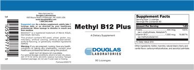 Photo of the Douglas Laboratories Methyl B12 Plus label