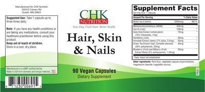 Photo of the CHK Nutrition Hair, Skin & Nails label