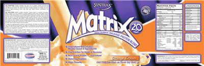 Photo of the Syntrax Matrix 2.0 Orange Cream label