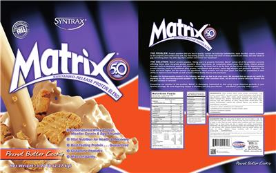 Photo of the Syntrax Matrix 5.0 Peanut Butter Cookie label