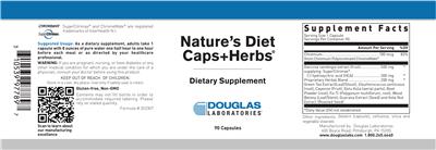 Photo of the Douglas Laboratories Nature's Diet Caps + Herbs label