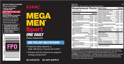 Photo of the GNC Mega Men Sport One Daily label