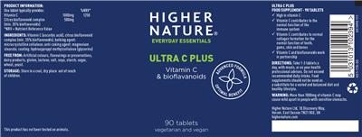 Photo of the Higher Nature Ultra C Plus label