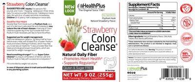 Photo of the Health Plus Strawberry Colon Cleanse label
