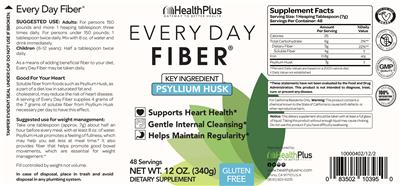 Photo of the Health Plus Every Day Fiber label