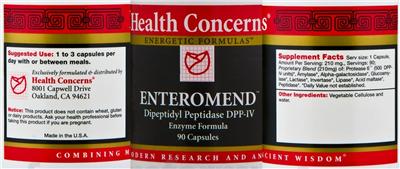 Photo of the Health Concerns Enteromend label
