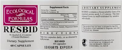 Resbid N-Acetyl-L-Cysteine (Timed Release)