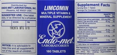 Photo of the Endo-met Laboratories Limcomin label