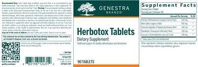 Photo of the Genestra Brands Herbotox Tablets label