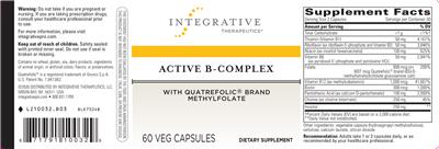 Photo of the Integrative Therapeutics Active B-Complex label