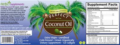Photo of the Perfect Supplements Perfect Coconut Oil label