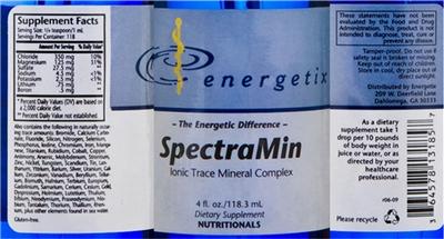 Photo of the Energetix SpectraMin label