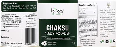 Photo of the Bixa Botanical Chaksu Seed Powder label