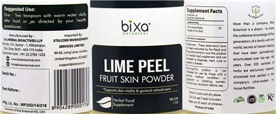 Photo of the Bixa Botanical Lime Peel label