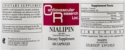 Photo of the Cardiovascular Research Nialipin label
