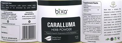 Photo of the Bixa Botanical Caralluma Herb Powder label