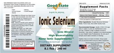 Photo of the Good State Ionic Selenium 160 PPM label