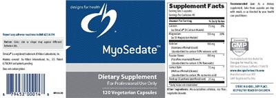 Photo of the Designs for Health MyoSedate label