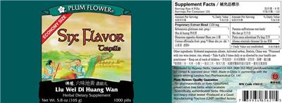 Photo of the Plum Flower Six Flavor Teapills label