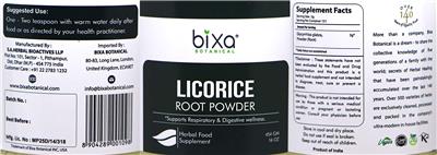 Photo of the Bixa Botanical Licorice Root Powder label